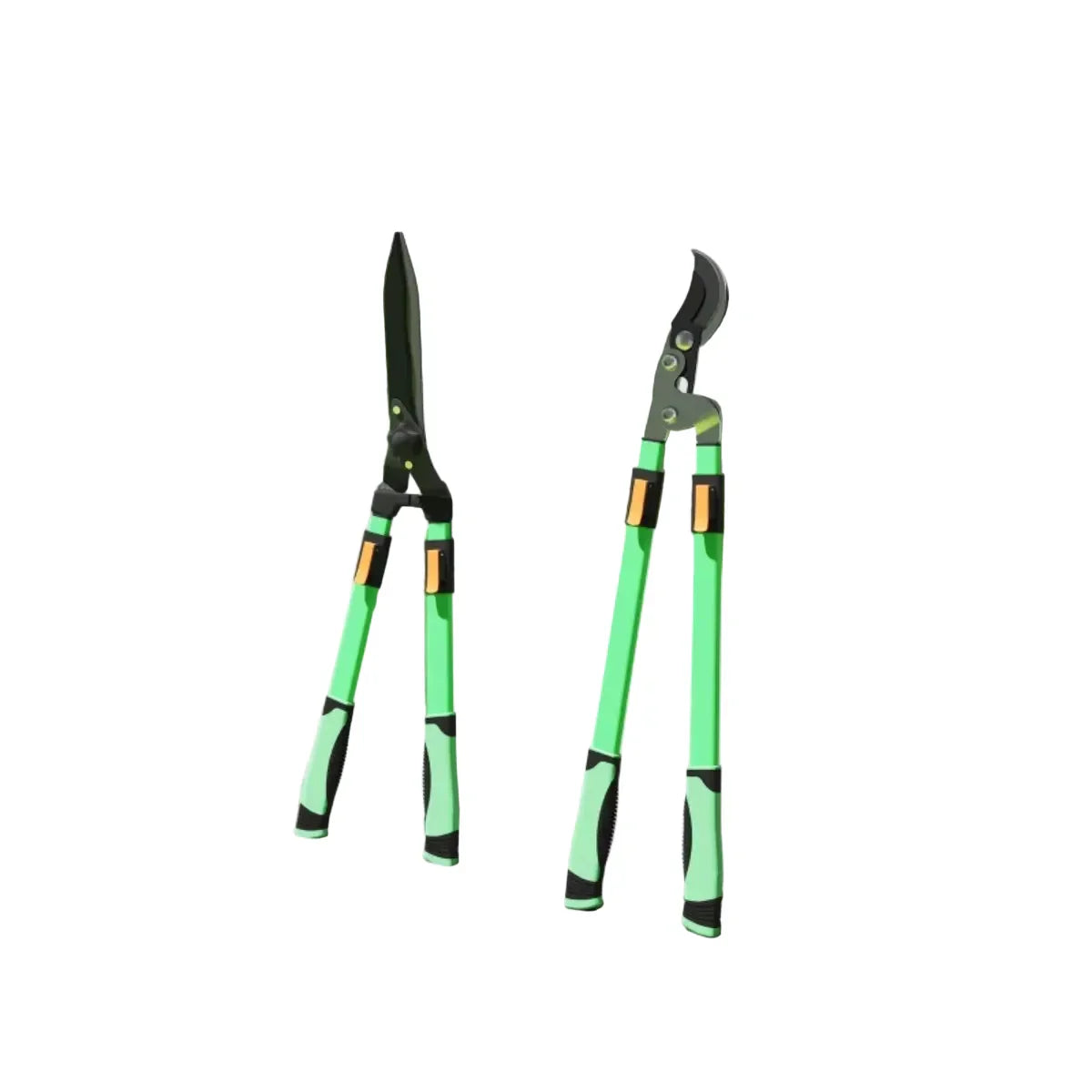 2-teiliges Gartenscheren-Set mit ausziehbarem Griff – Heckenschere und Astschere aus Metall und Kunststoff