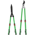 2-teiliges Gartenscheren-Set mit ausziehbarem Griff – Heckenschere und Astschere aus Metall und Kunststoff